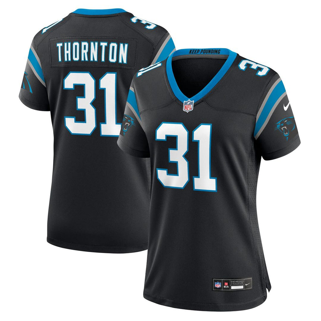 Corey Thornton Carolina Panthers Nike Women's Team Game Jersey -  Black