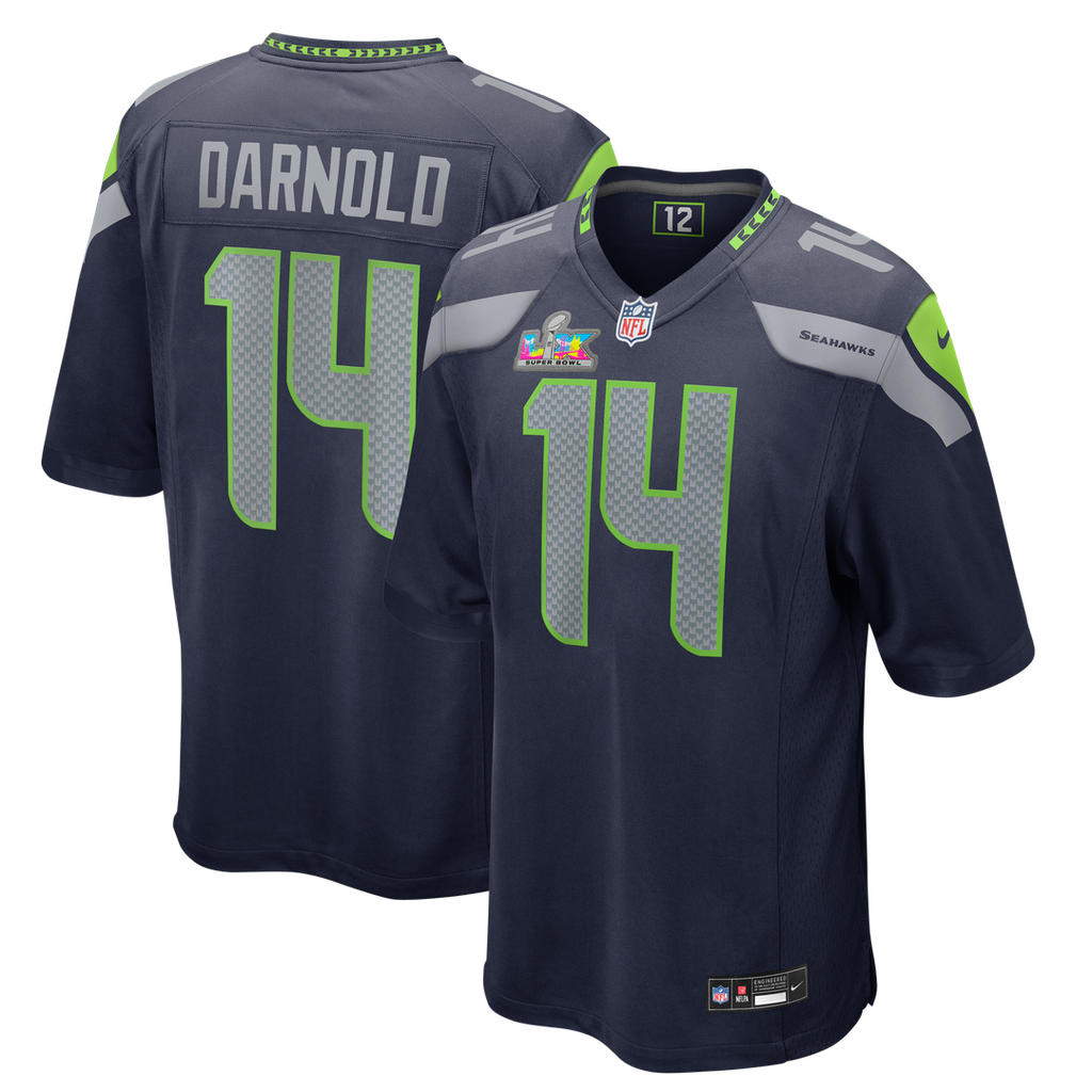 Sam Darnold Seattle Seahawks Nike Super Bowl LX Patch Game Jersey - College Navy