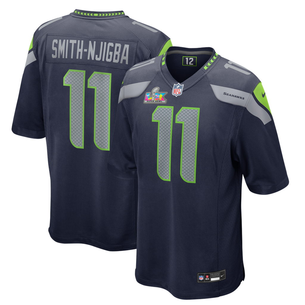 Jaxon Smith-Njigba Seattle Seahawks Nike Super Bowl LX Patch Game Jersey - College Navy