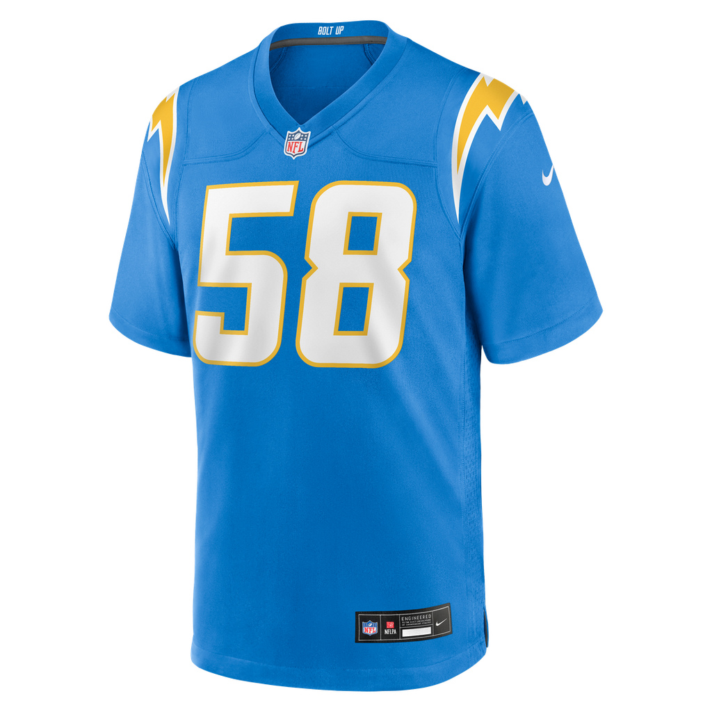 Tae Crowder Los Angeles Chargers Nike Team Game Jersey - Powder Blue