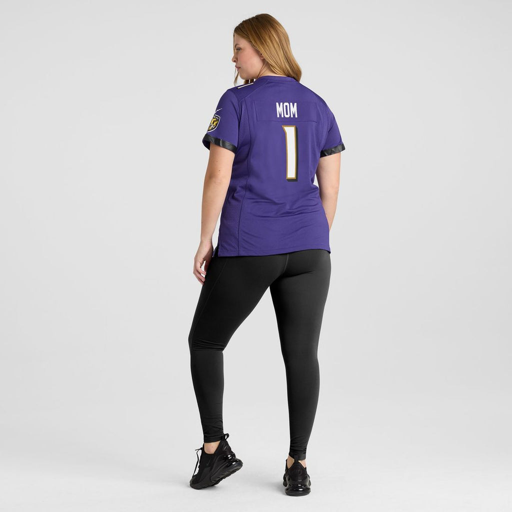 Number 1 Mom Baltimore Ravens Nike Women's Game Jersey - Purple
