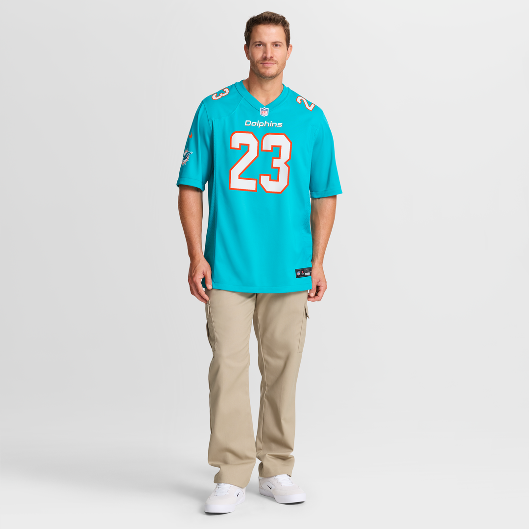 Jeff Wilson Jr. Miami Dolphins Nike Game Player Jersey - Aqua