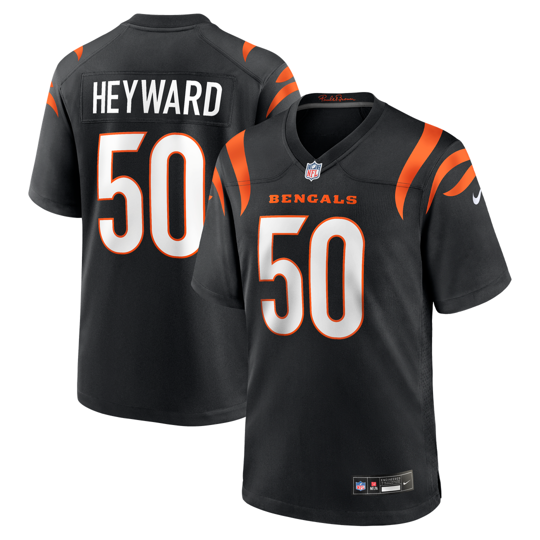 Shaka Heyward Cincinnati Bengals Nike Team Game Jersey -  Black