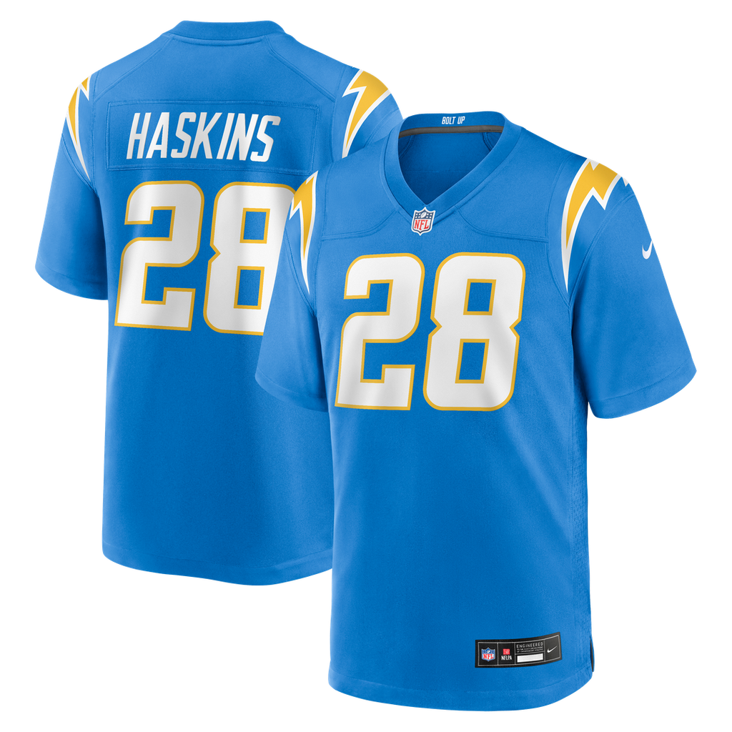 Hassan Haskins Los Angeles Chargers Nike Team Game Jersey -  Powder Blue