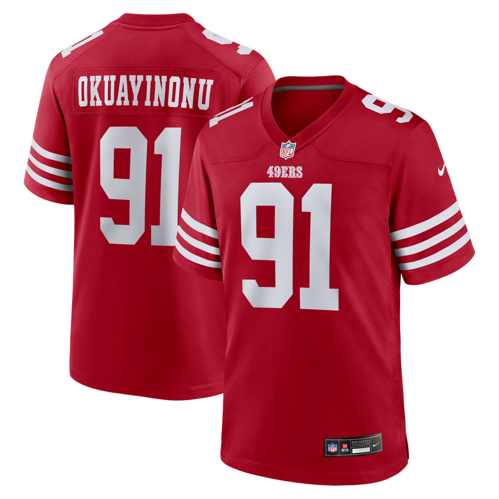Sam Okuayinonu San Francisco 49ers Nike Team Game Jersey -  Scarlet