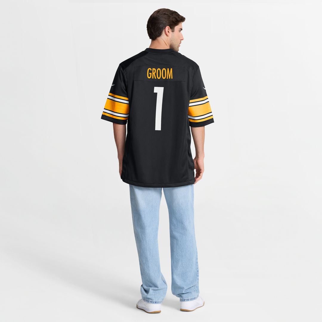 Number 1 Groom Pittsburgh Steelers Nike Game Jersey - Black