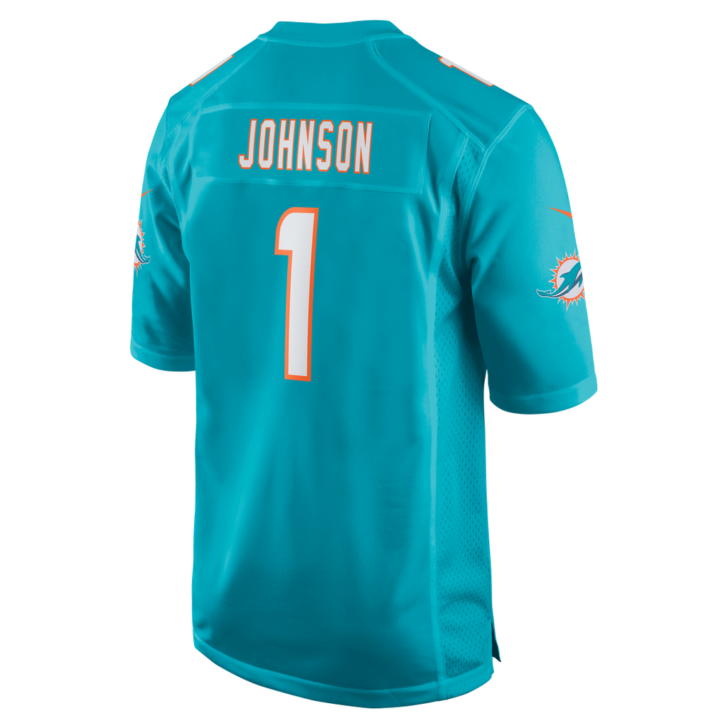 Chris Johnson Miami Dolphins Nike 2026 NFL Draft First Round Pick No. 27 Team Game Jersey - Aqua