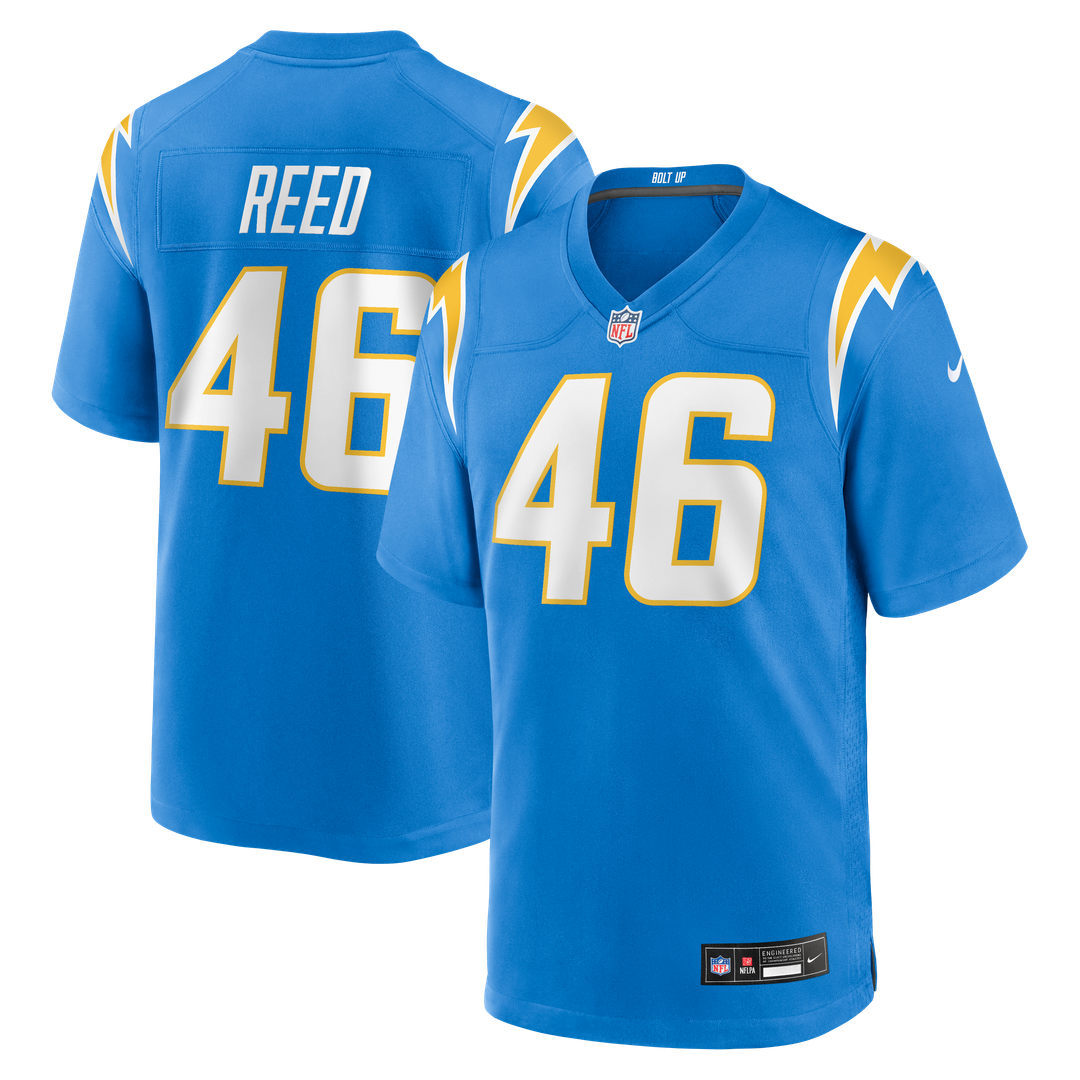 Nikko Reed Los Angeles Chargers Nike Team Game Jersey -  Powder Blue